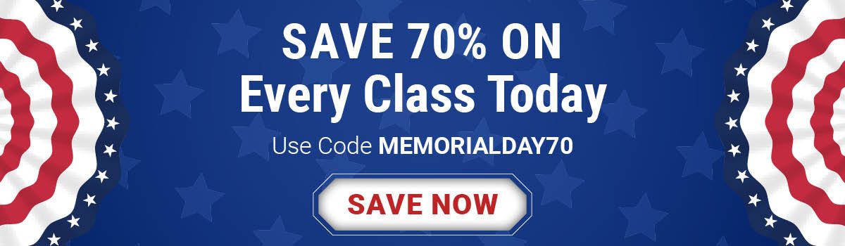 Save 70% on every class today