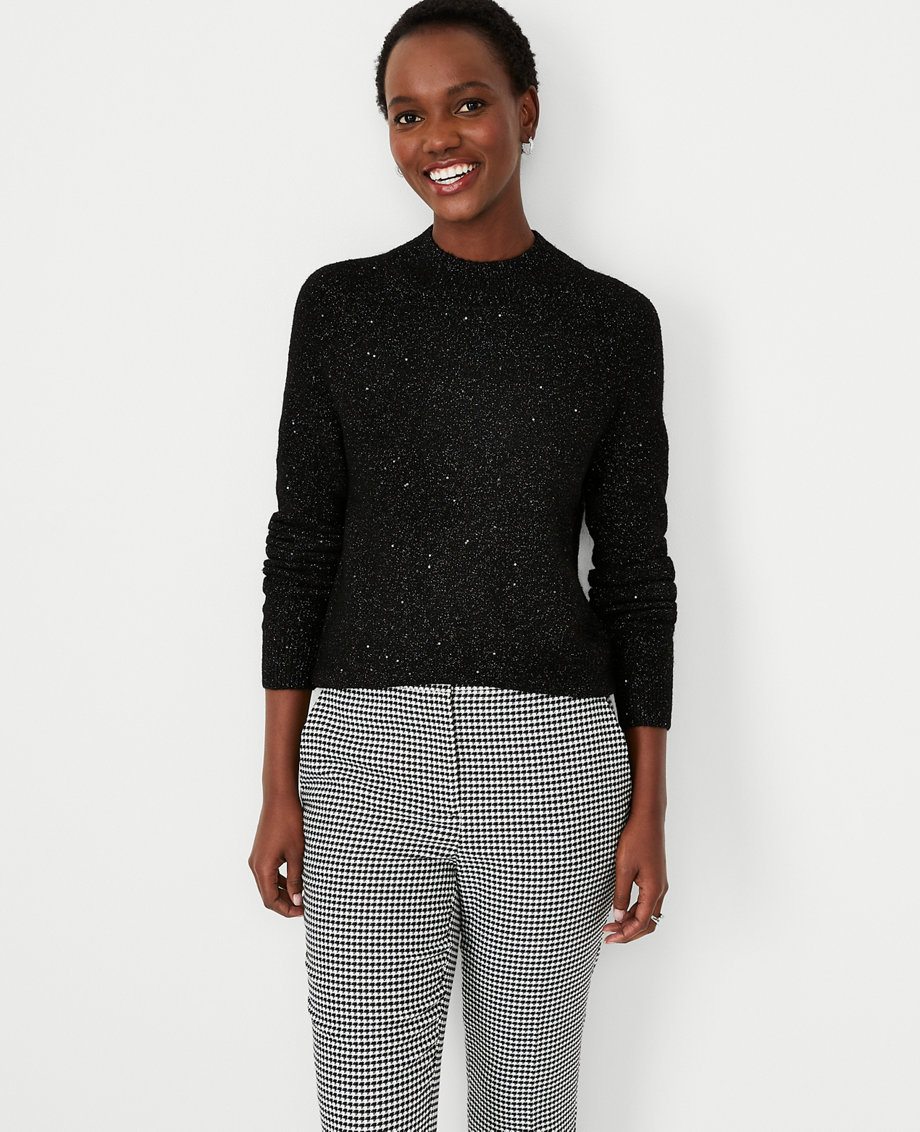 Shimmer Mock Neck Sweater