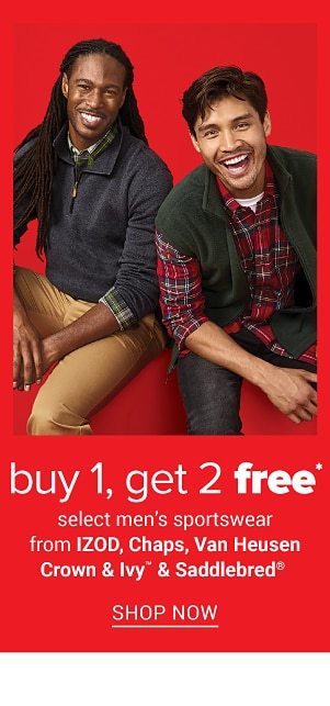 Buy 1 Get 2 Free selct Izod, Chaps, VH, Crown & Ivy & Saddlebred Sportswear. Shop Now.