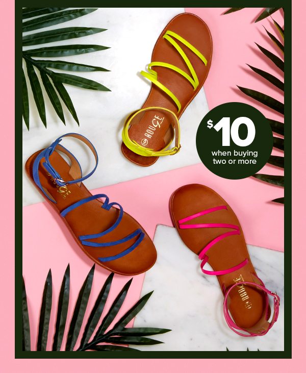 Shop $10 Sandals