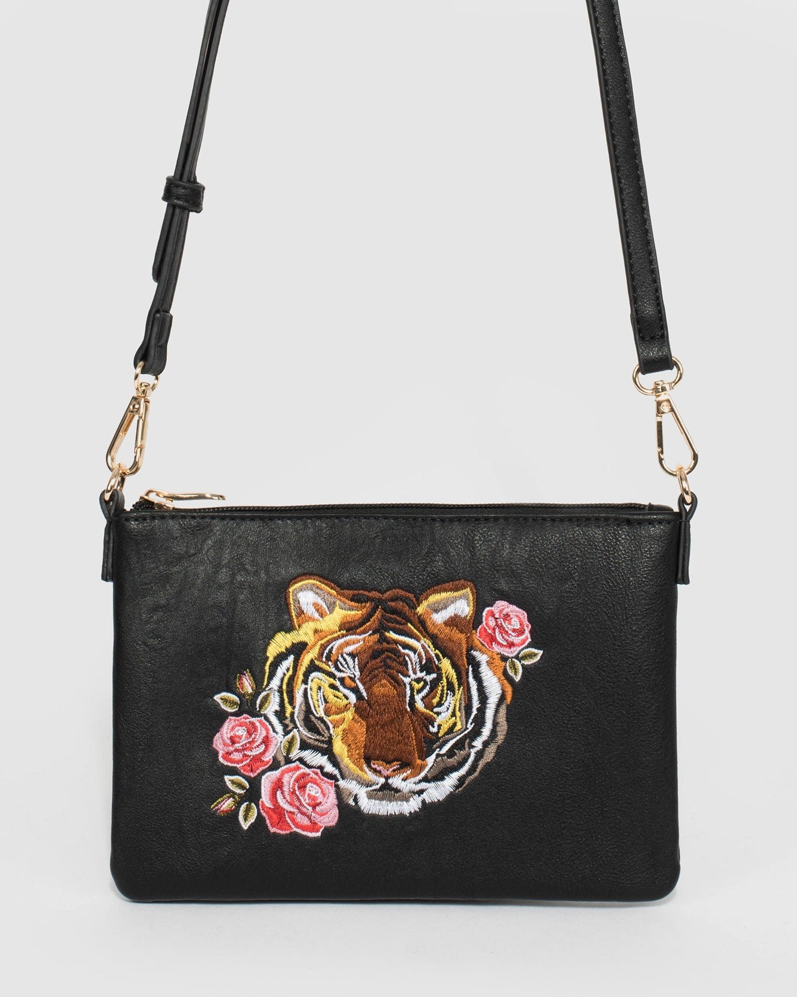 Image of Black Peta Tiger Crossbody Bag