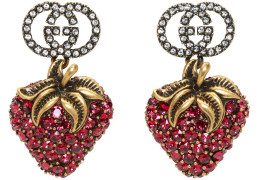 Gucci - Red Crystal Strawberry Earrings