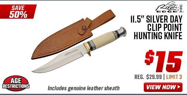 Rite Edge 11.5'' Silver Day Clip Point Hunting Knife