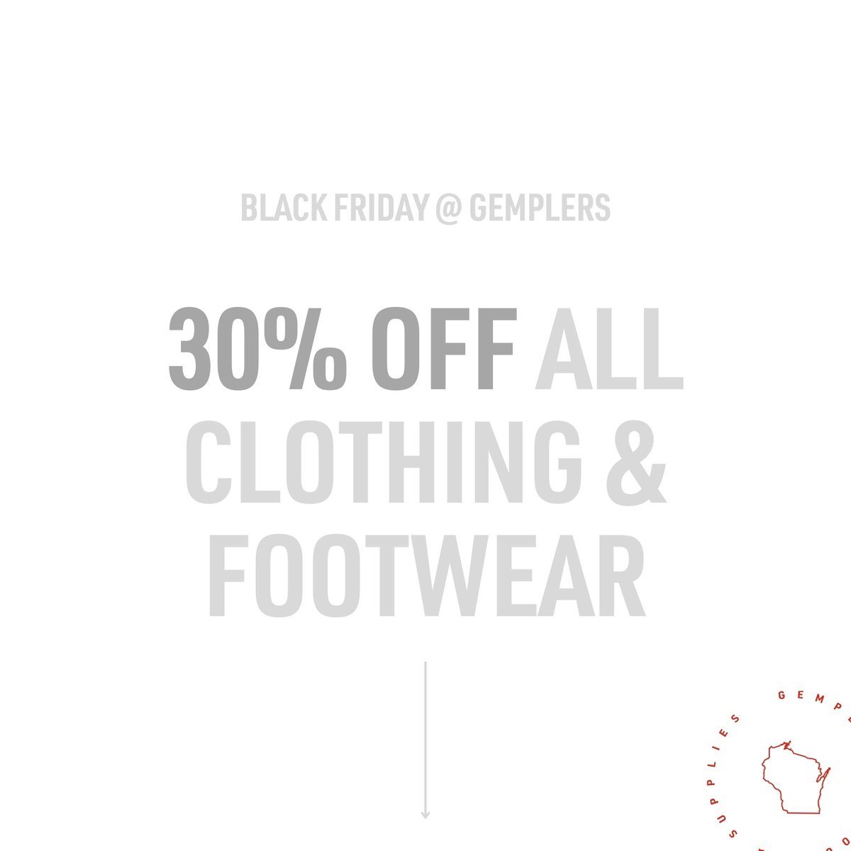 30% off all clothing and footwear