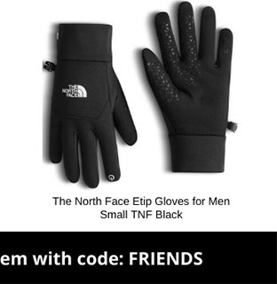 The North Face Etip Gloves for Men Small TNF Black