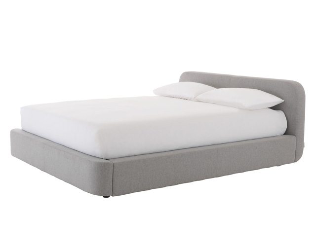 Grey Wool EU Double Bed Frame