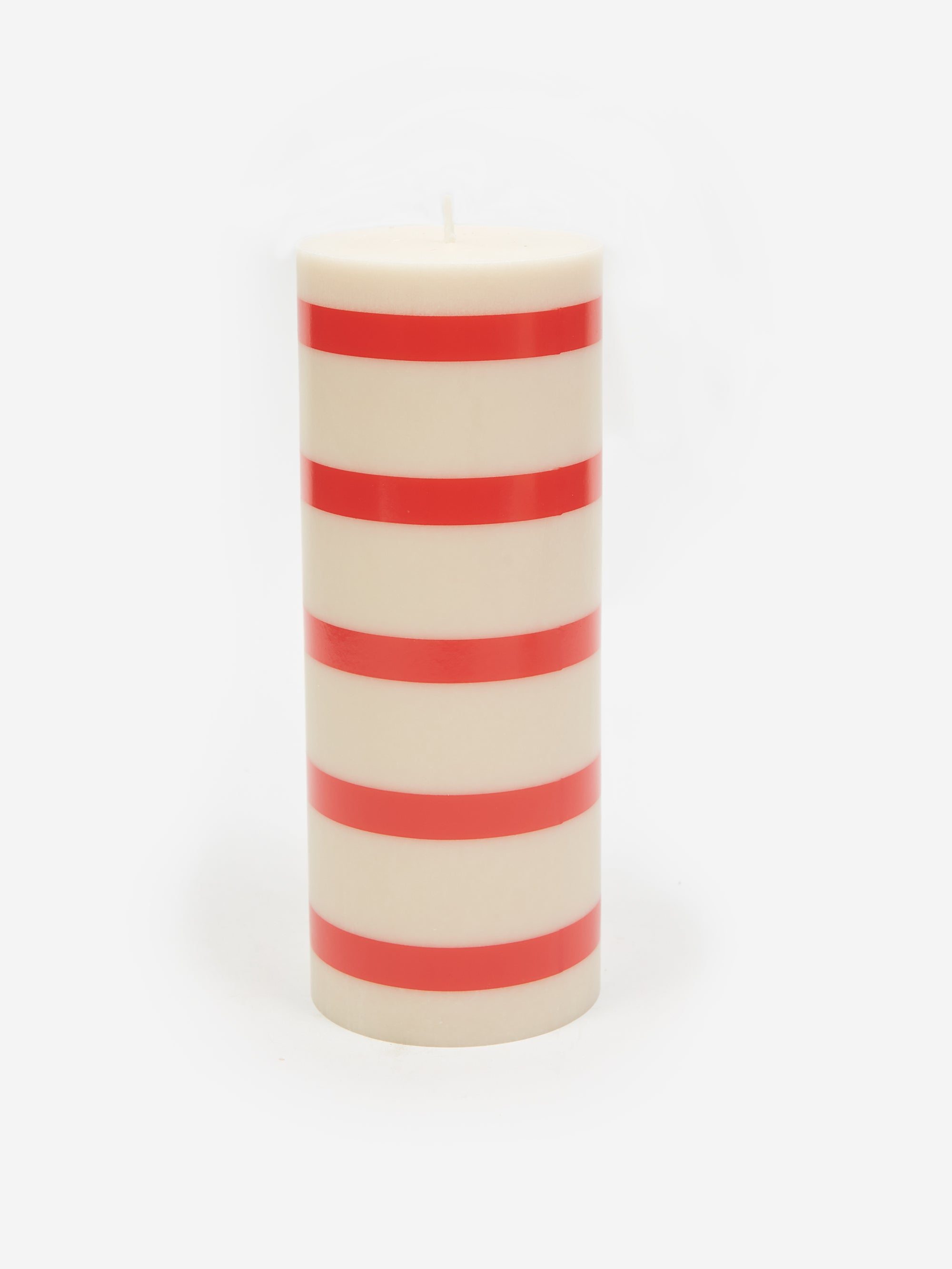 Image of HAY Column Candle Medium - Off White and Red