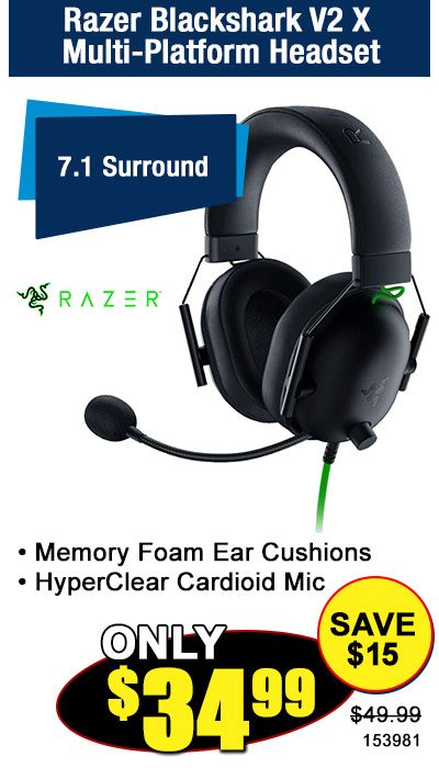 Razer Blackshark V2 X Multi-Platform Headset