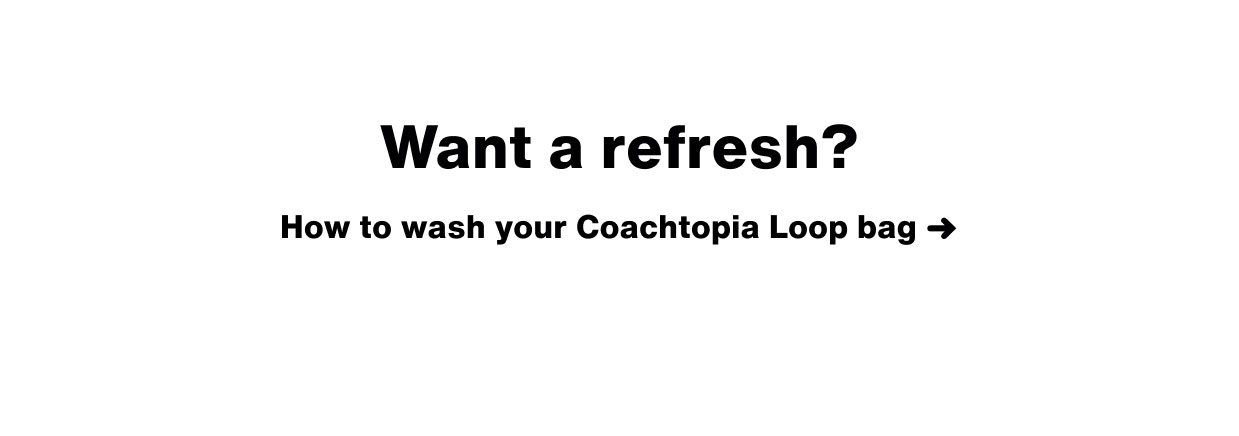 How to wash your Coachtopia Loop bag ➜ 