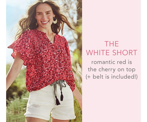 The white short. Romantic red is the cherry on top. (+ belt is included!)