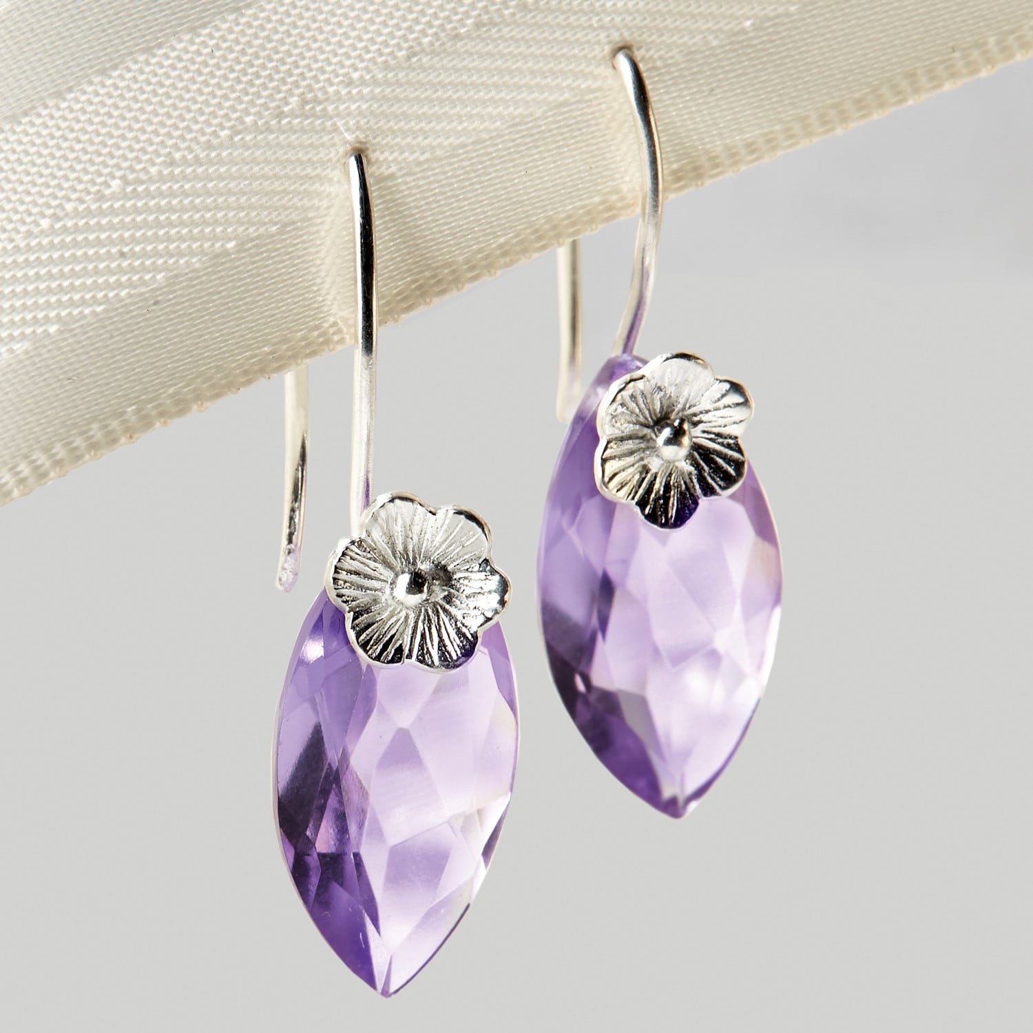 Faceted Amethyst Earrings