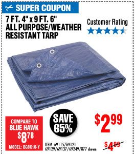 View 7 ft. 4 in. x 9 ft. 6 in. Blue All Purpose/Weather Resistant Tarp