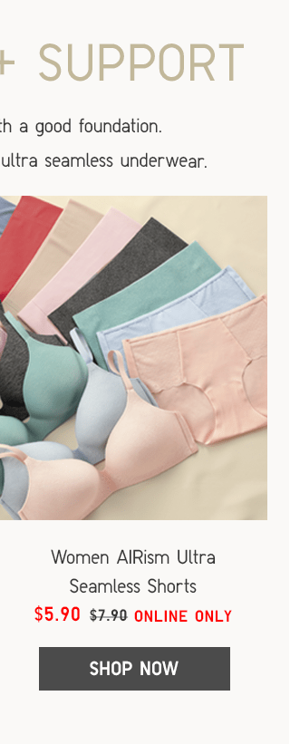 WOMEN AIRISM ULTRA SEAMLESS SHORTS $5.90 - SHOP NOW