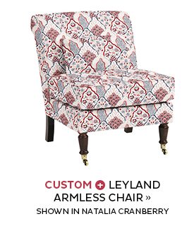 Leyland Armless Chair - Shown in Natalia Cranberry