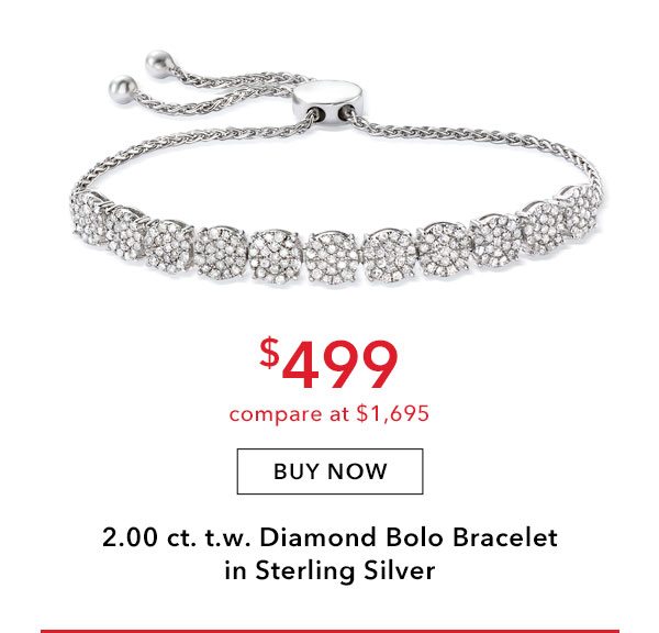 2.00 ct. t.w. Diamond Bolo Bracelet in Sterling Silver. $499. Buy Now