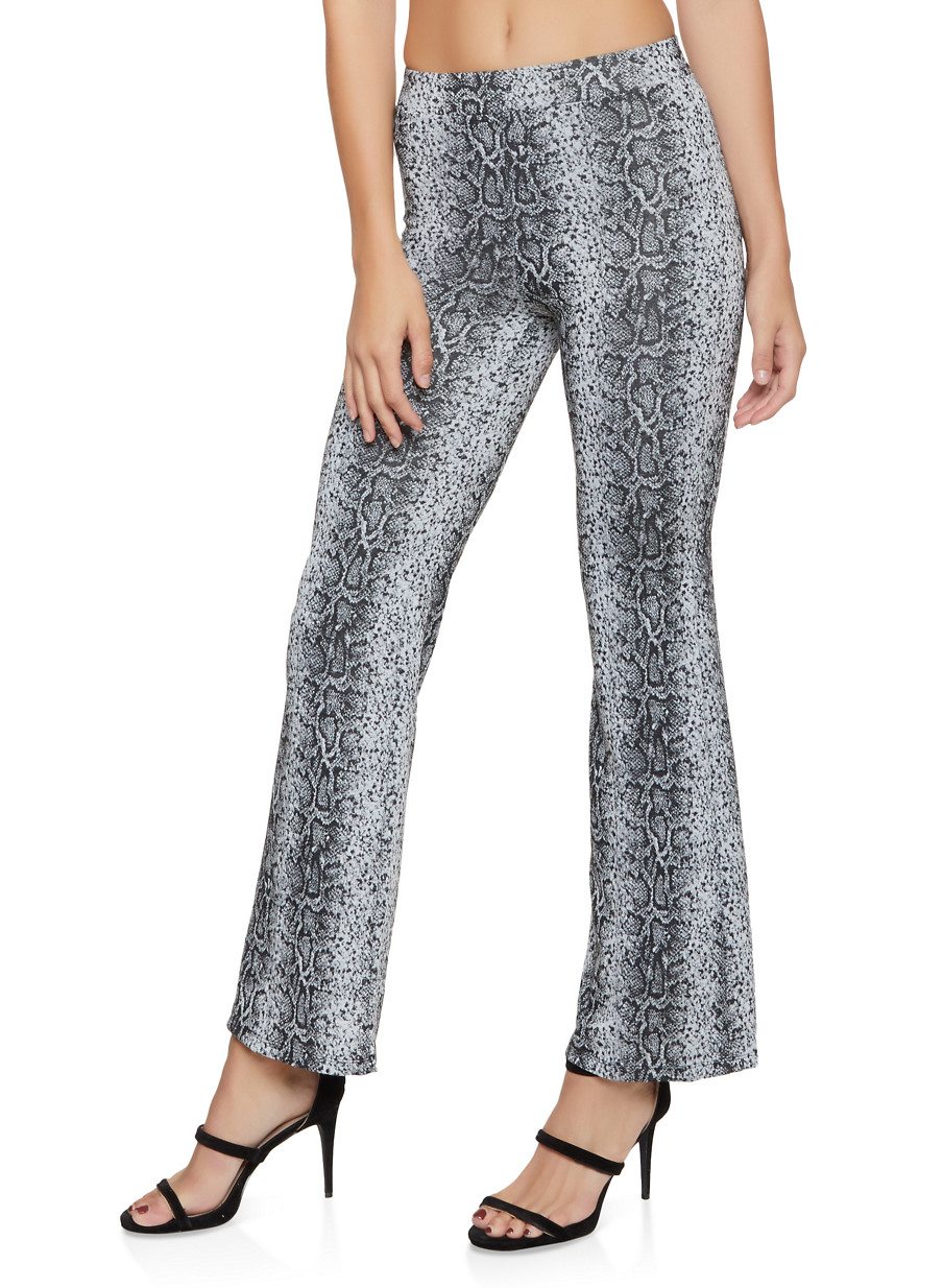 Snake Print Flared Pants