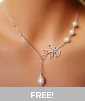 Silvery White Leaf Alloy Pear Design Necklace