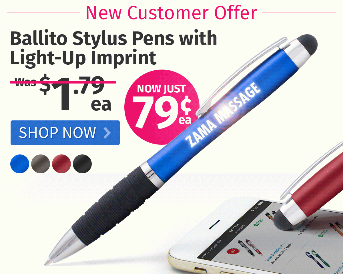 Ballito Stylus Pens with Light-Up Imprint for only 79¢ each!