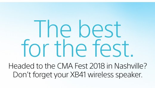 The best for the fest. | Headed to the CMA Fest 2018 in Nashville? Don't forget your XB41 wireless speaker.