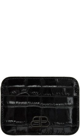 Balenciaga - Black Croc BB Card Holder