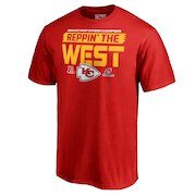 Men's NFL Pro Line by Fanatics Branded Red Kansas City Chiefs 2018 AFC West Division Champions Fair Catch T-Shirt