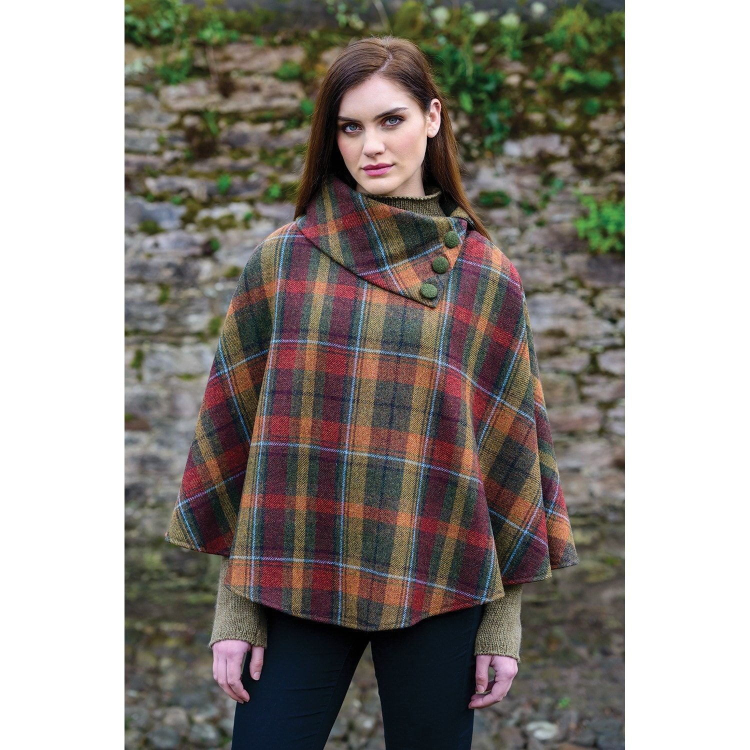 Poncho-Style Tweed Wraps