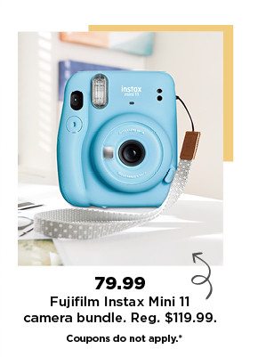 79.99 fujifilm instax mini 11 camera bundle. shop now.
