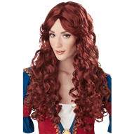 Curly Red Renaissance Wig