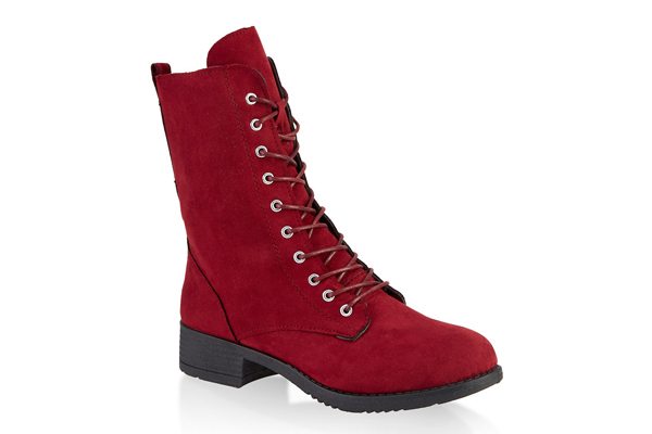 Lace Up Zip Combat Boots