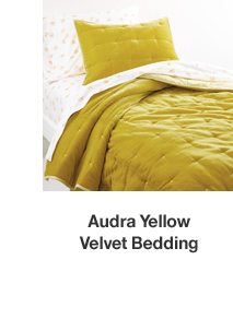 Audra Yellow Velvet Bedding