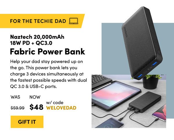 Naztech Fabric Power Bank | Gift It