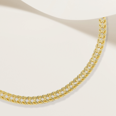 Solid Franco Chain Necklace 5.1mm 10K Yellow Gold 22''