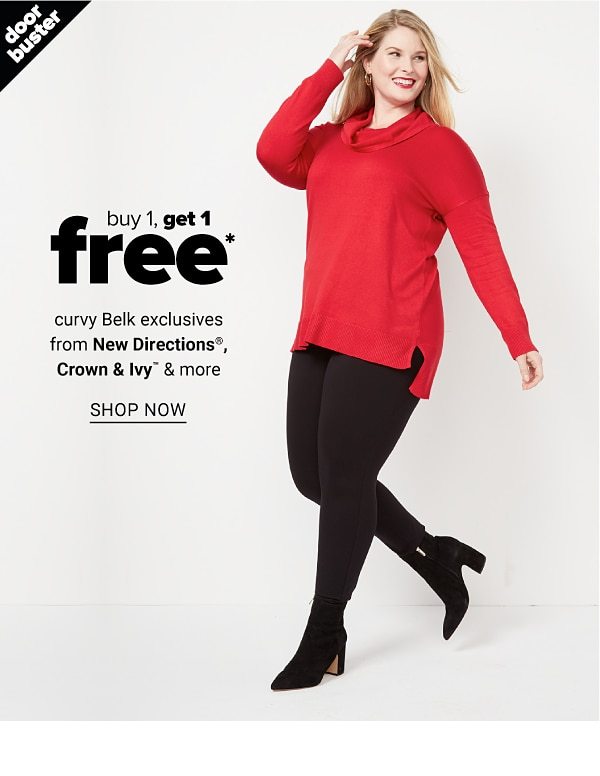 BOGO Free women's curvy fashion from Crown & Ivy, New Directions & More - Shop Now