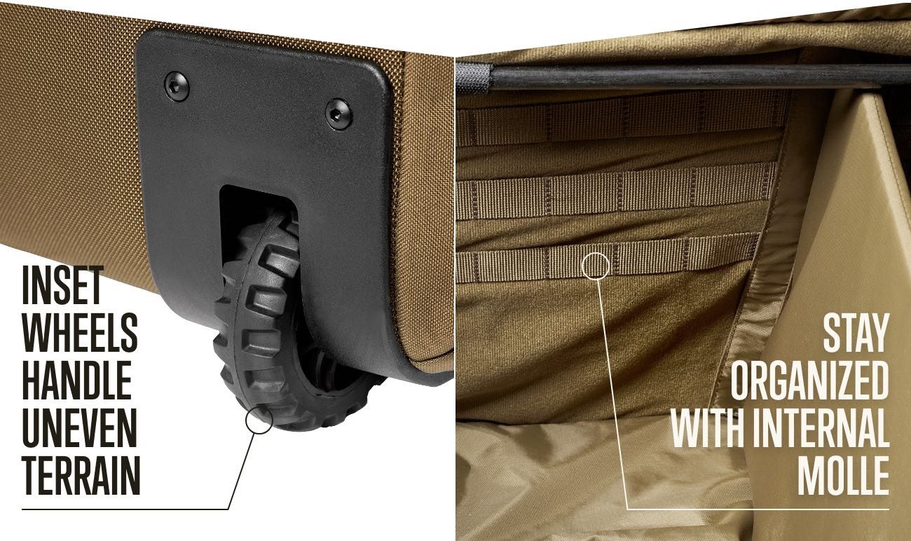 Inset Wheels Handle Uneven Terrain | Stay Organized with Internal MOLLE