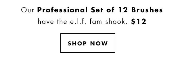 Our Professional Set of 12 Brushes have the e.l.f. fam shook. $12. Shop Now