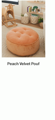 Peach Velvet Pouf