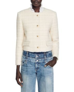 Sandro Zally Cropped Tweed Jacket