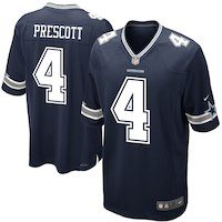 Men's Dallas Cowboys Dak Prescott Nike Navy Game Jersey