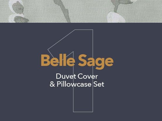 Belle Sage Duvet Cover and Pillowcase Set