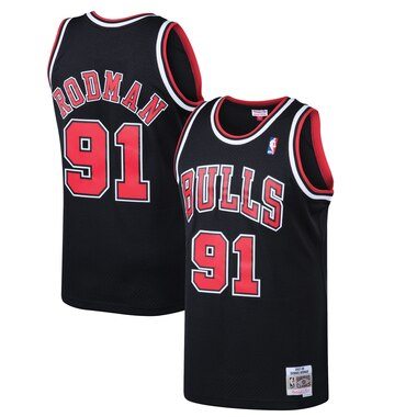 Mitchell & Ness Dennis Rodman Chicago Bulls Black 1997-98 Hardwood Classics Swingman Jersey