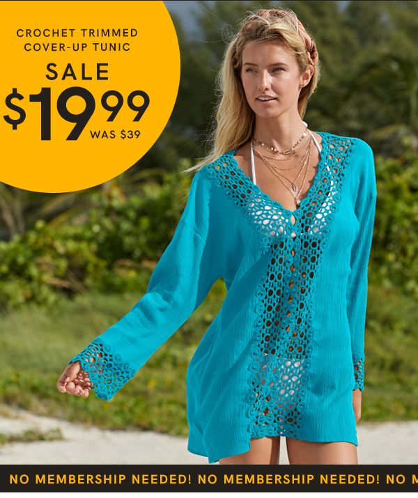 Crochet Trimmed Cover-Up Tunic Sale $19.99 was $39