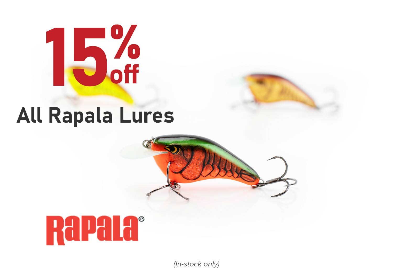 15% Off All Rapala Lures (In-stock only)