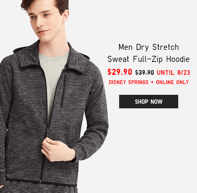 MEN DRY STRECH SWEAT FULL-ZIP HOODIE $29.90