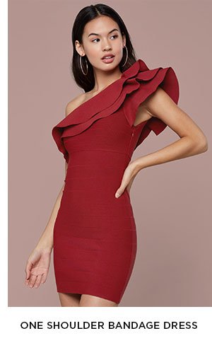 ONE SHOULDER BANDAGE DRESS