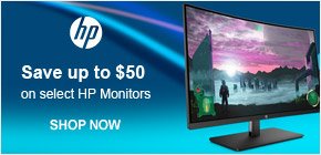 Save up to $50 on select HP monitors