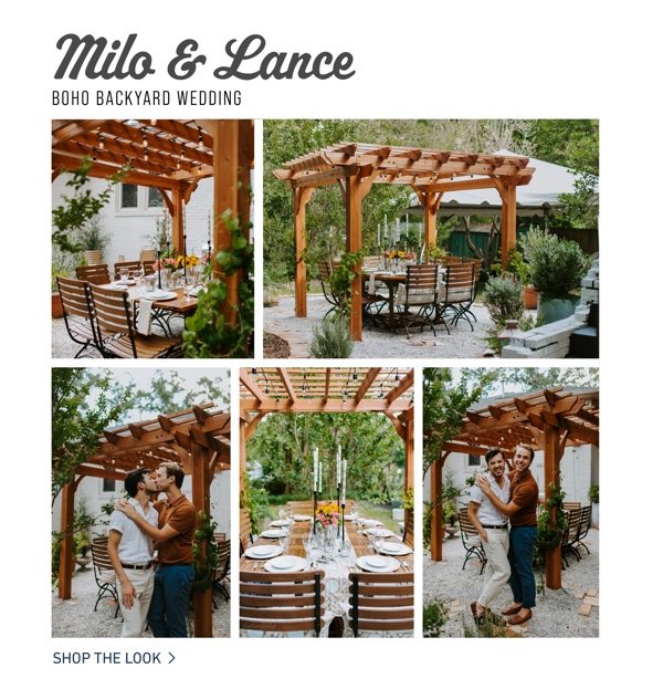 Milo and Lance. Boho Backyard Wedding.