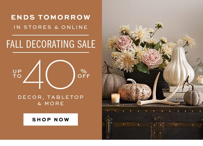 FALL DECORATING SALE UP TO 40% OFF