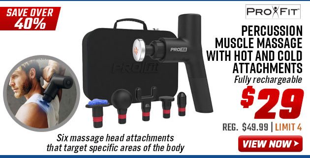 Pro-Fit Percussion Muscle Massage with Hot and Cold Attachments