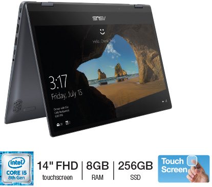 Asus VivoBook Flip Touchscreen 2-in-1 Convertible Laptop