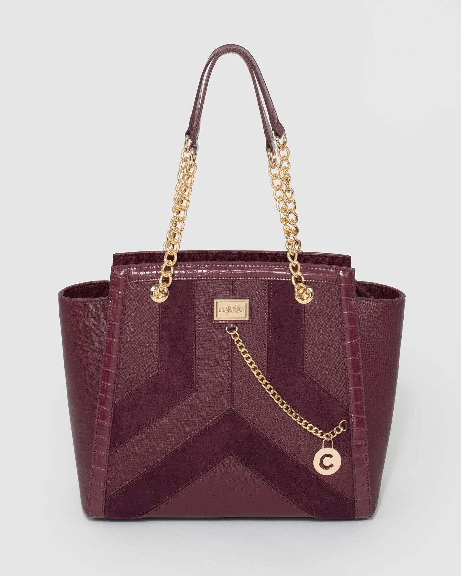 Image of Plum Keily Chain Tote Bag